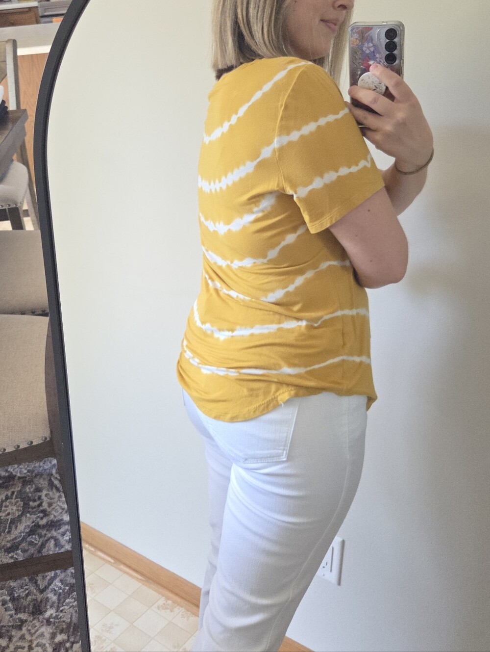 Old Navy Mustard Tie-Dye Short Sleeve Tee Shirt - Women Luxe - Picture 6 of 12